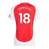 Camisa de Futebol Arsenal Takehiro Tomiyasu #18 Equipamento Principal Mulheres 2024-25 Manga Curta